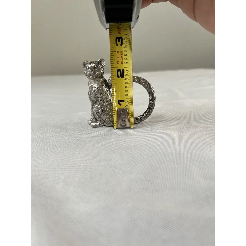 Arthur Court 2000 Safari Leopard Napkin Rings Set of 2 Aluminum Jungle Decor